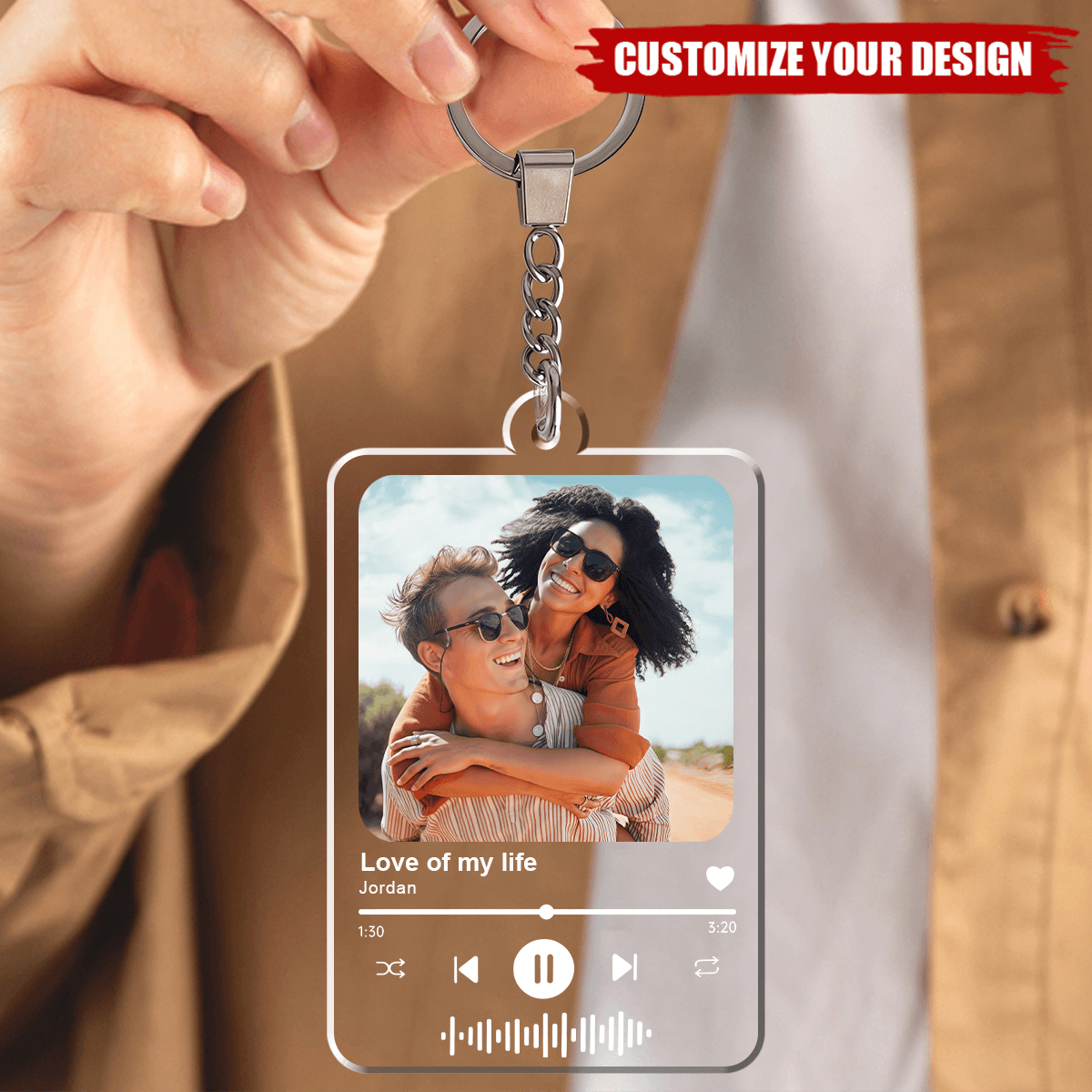 Personalized Favorite Song Photo Picture Keychain