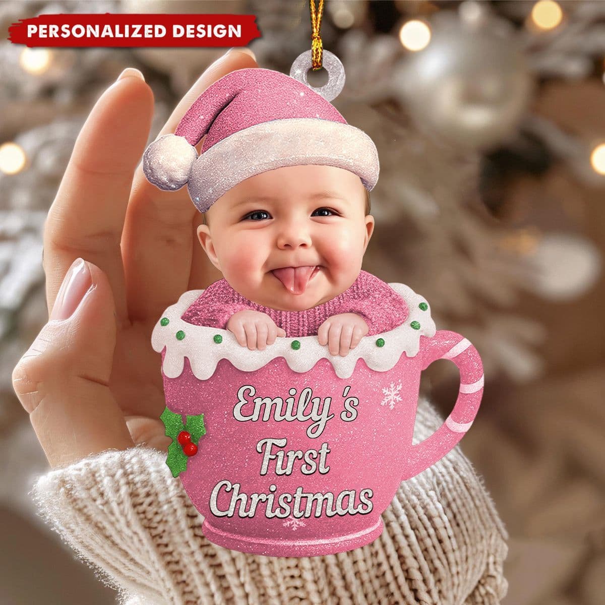 Baby Photo First Christmas - Personalized Acrylic Ornament