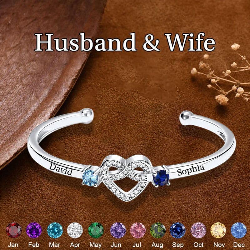 Custom Couple Birthstone Bracelet - Hope We Will Be Together Forever - Universal Size